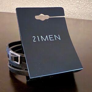 New 21MEN Forever 21 Men’s Strappy Faux Leather Wrap Bracelet